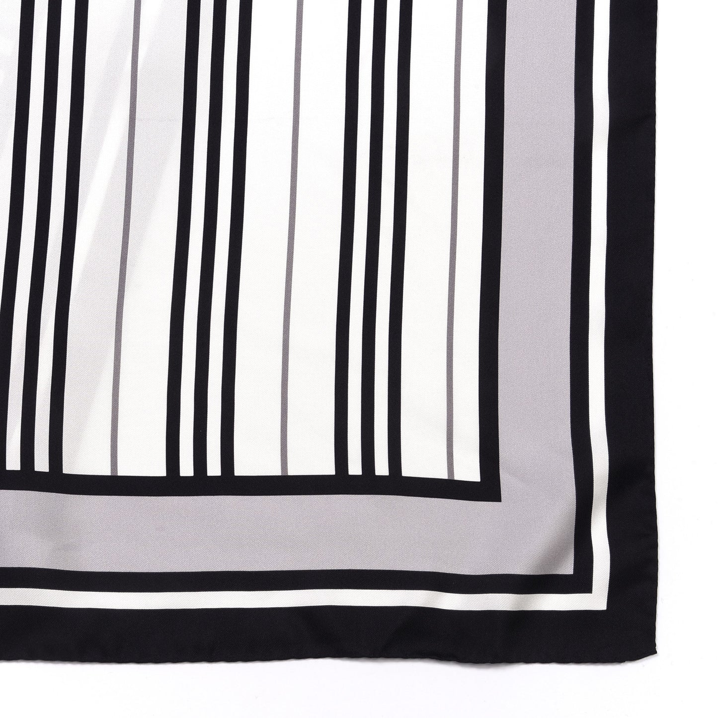 Silk Vintage Check Icon Stripe TB Monogram Print Scarf Archive Black White