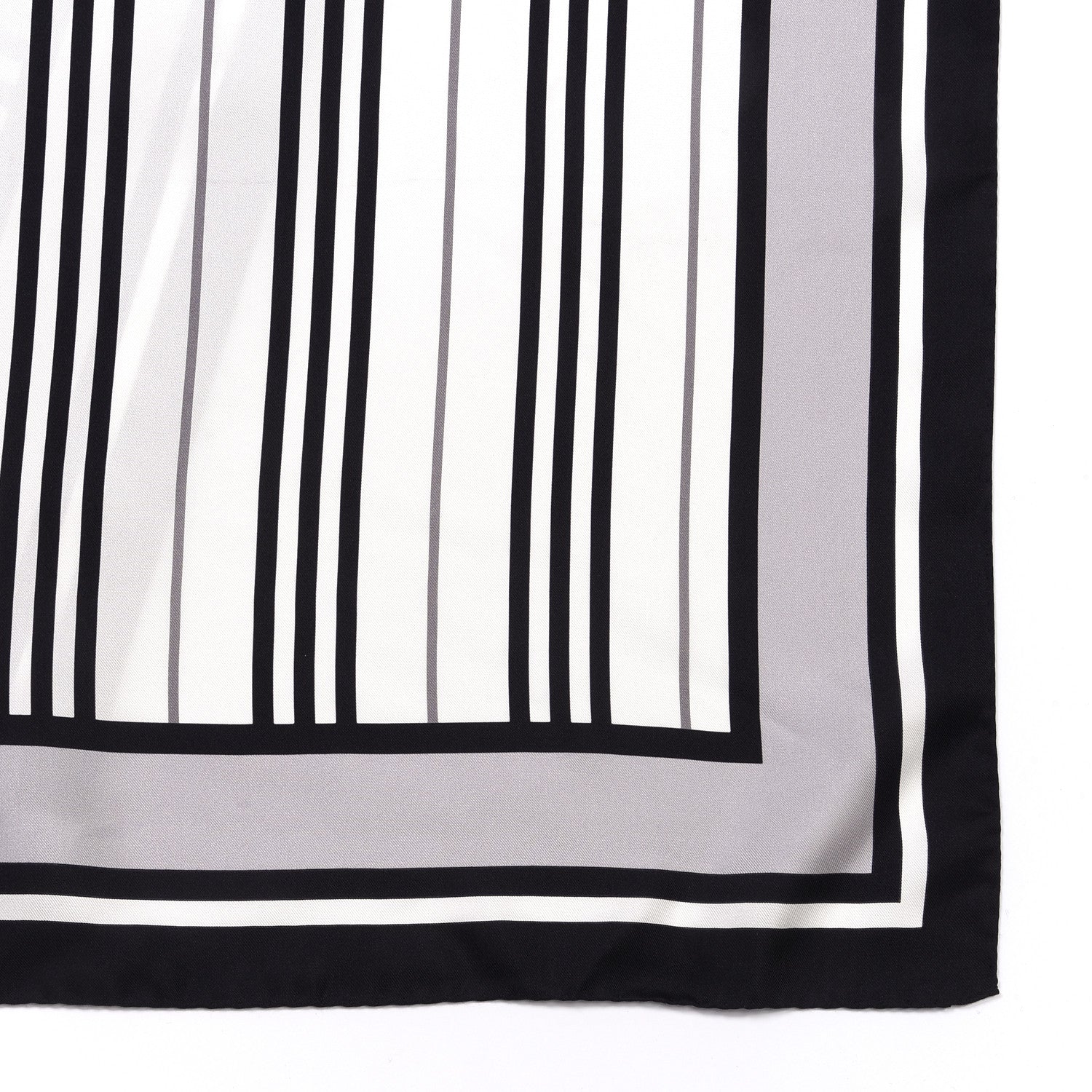 Burberry Silk Vintage Check Icon Stripe TB Monogram Print Scarf Archive Black White 7 of 8