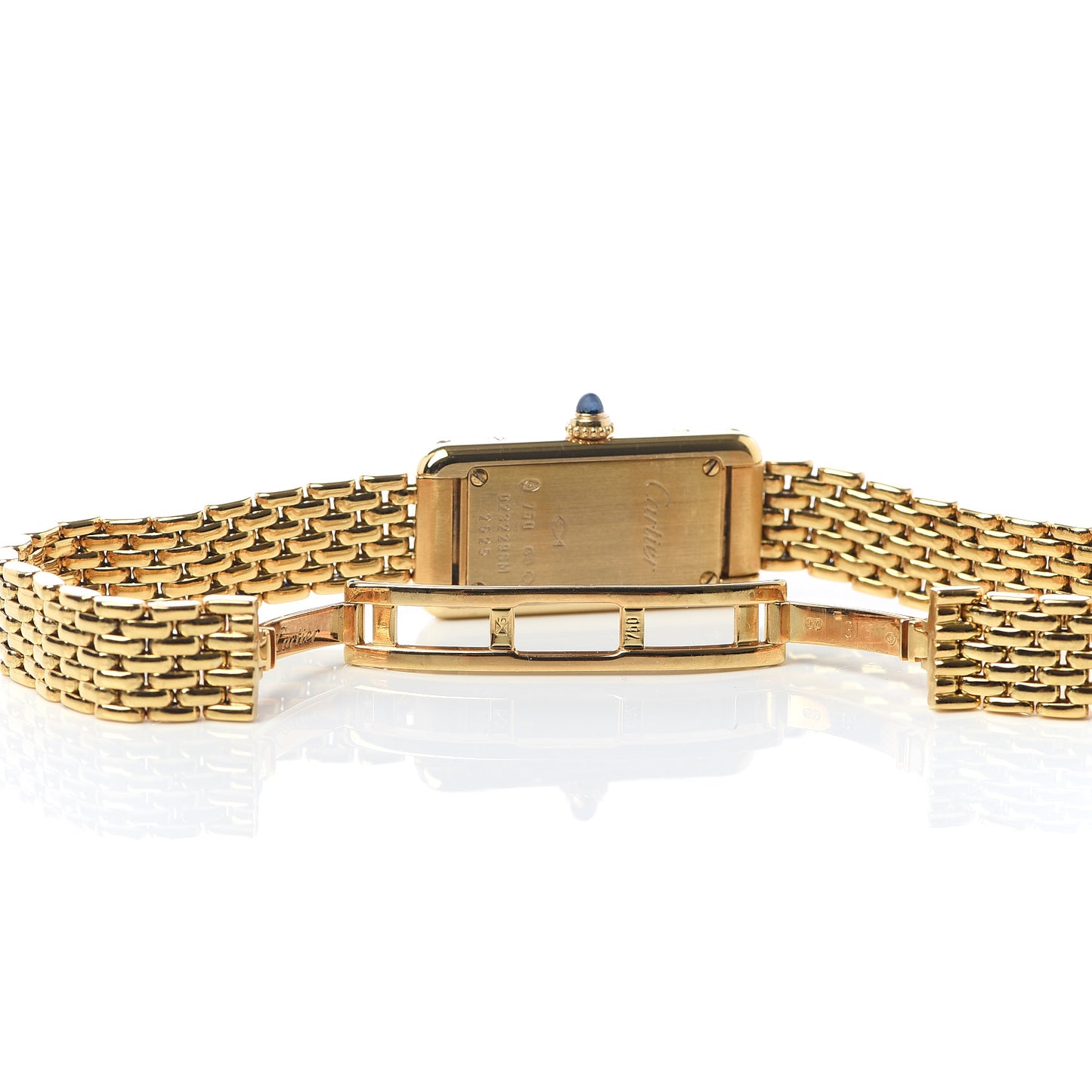 18K Yellow Gold 14mm Tank Allongee Quartz Watch