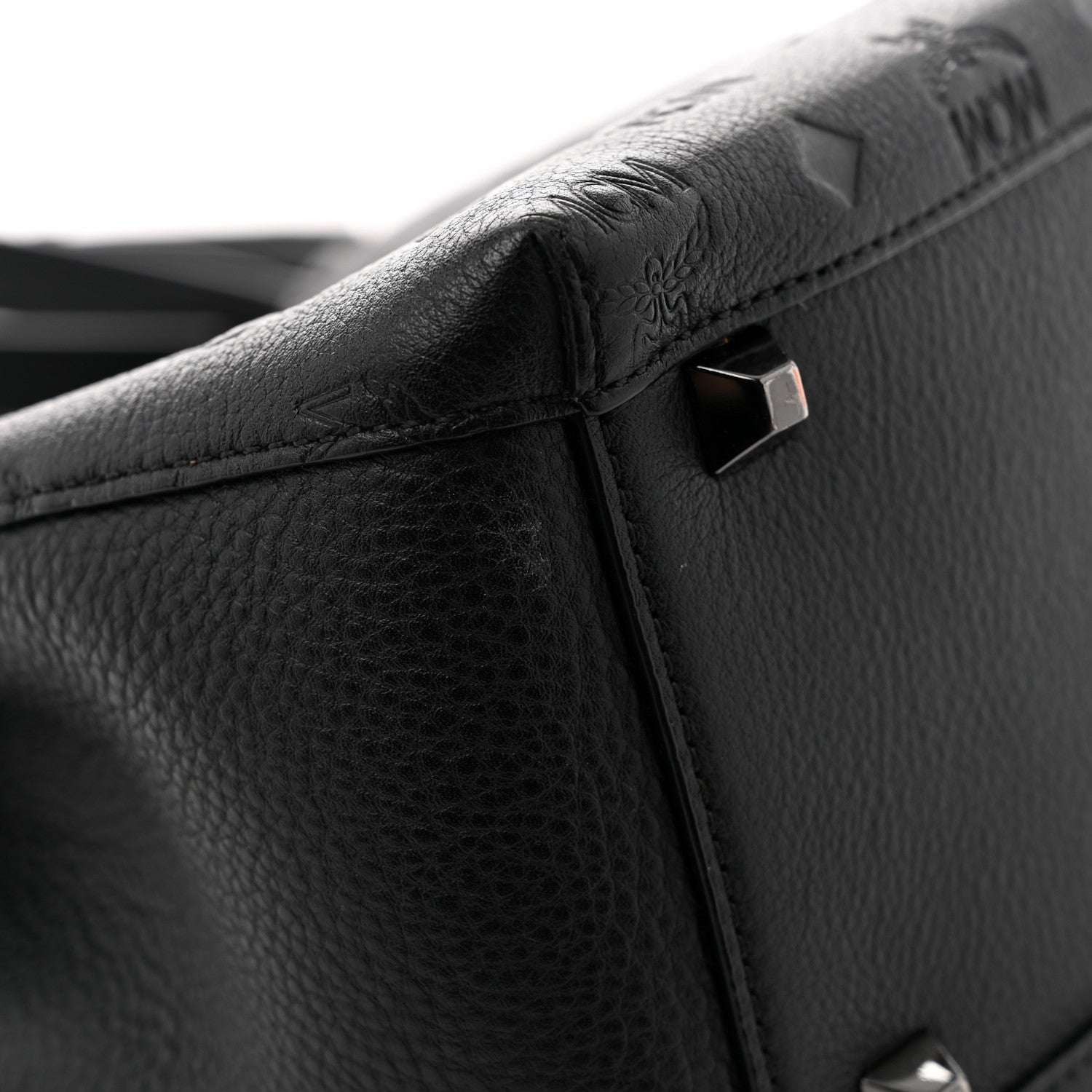 MCM Calfskin Ottomar Monogram Sarah Convertible Hobo Black 10 of 13