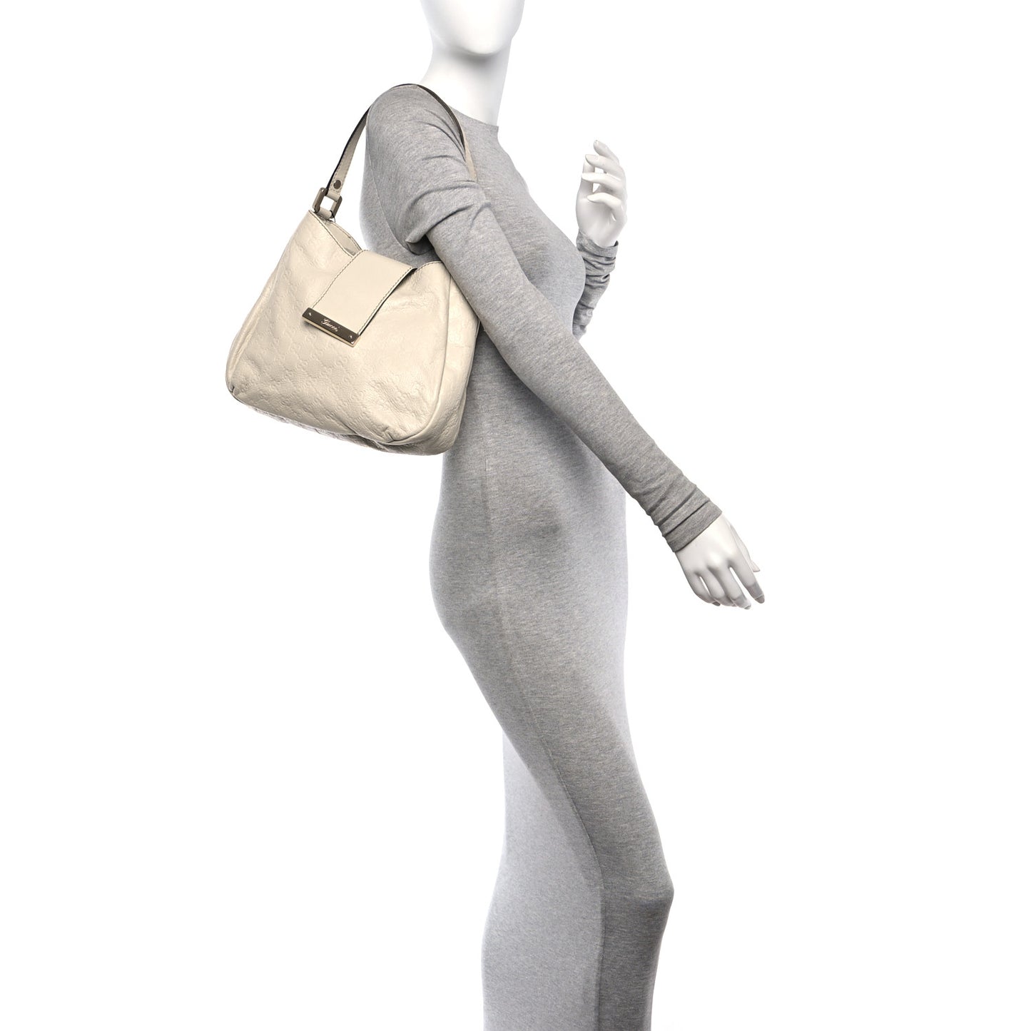 Guccissima Medium New Ladies Web Hobo White