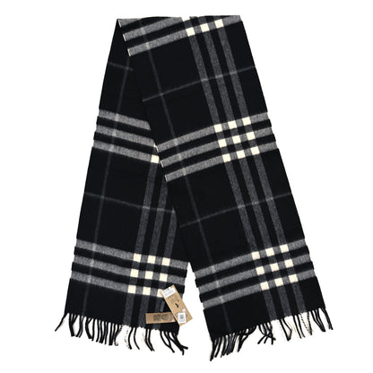 Burberry Cashmere Giant Check Scarf Black 2 of 4