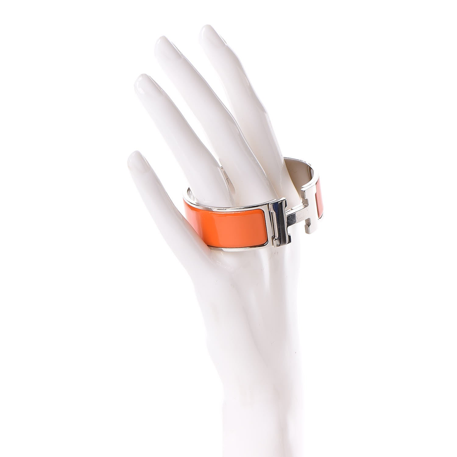 Hermes Enamel Wide Clic Clac H Bracelet PM Orange 2 of 4