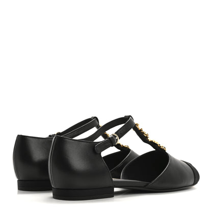Chanel Lambskin Grosgrain Cap Toe Pearl CC Mary Jane Flats 39 Black 5 of 10