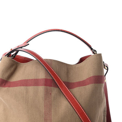 Burberry Canvas Mega Check Medium Ashby Hobo Cadmium Red 9 of 9