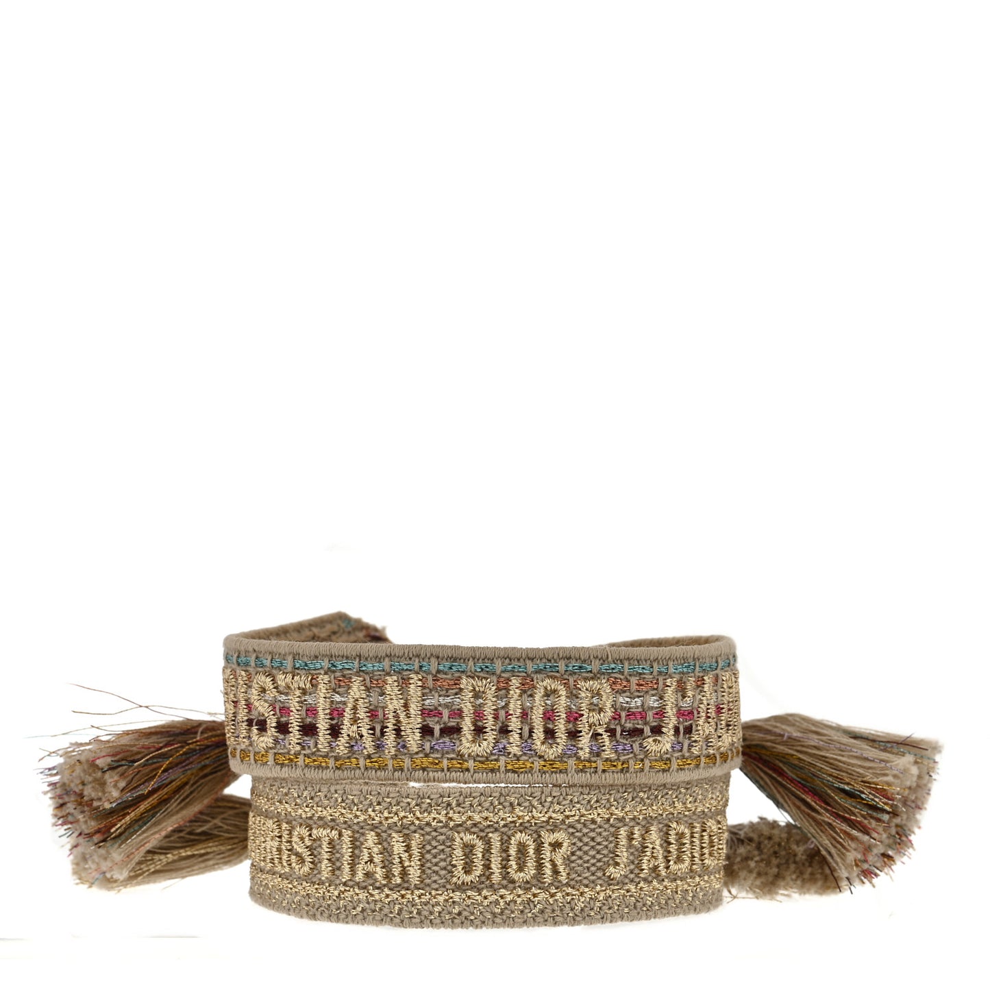 Woven Cotton J'Adior Friendship Bracelet Set Beige