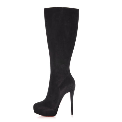 Christian Louboutin Veau Velours Bianca 140 Knee Boots 37 Black 1 of 13