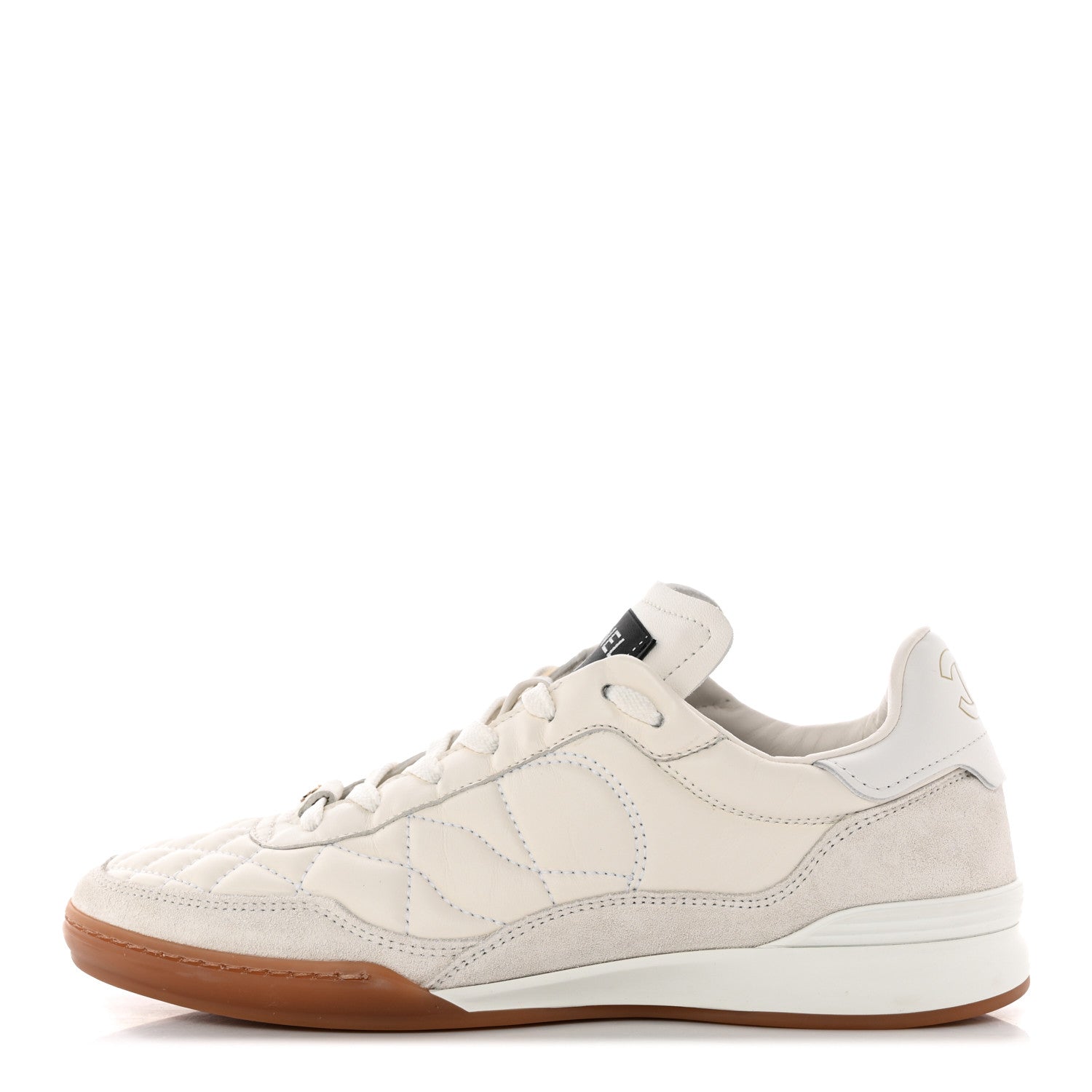 Chanel Suede Calfskin Quilted Sneakers 36.5 White 1 of 9