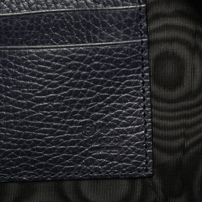 Gucci Grained Calfskin Zip Wristlet Pouch Navy 6 of 7