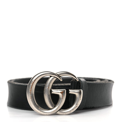 Gucci Faded Calfskin Double G 30mm Belt 85 34 Black 1 of 6
