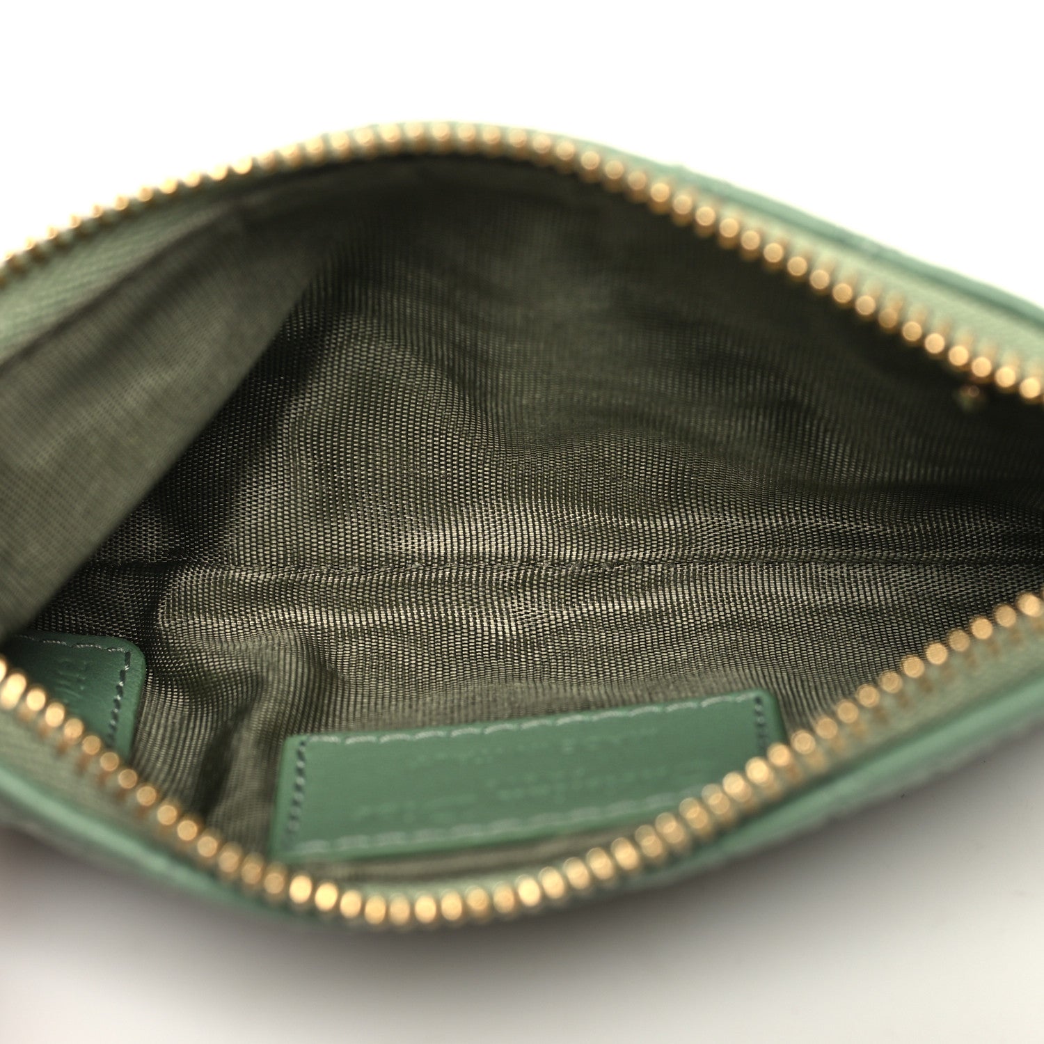 Christian Dior Lambskin Cannage Lady Dior Zipped Key Case Green 5 of 9