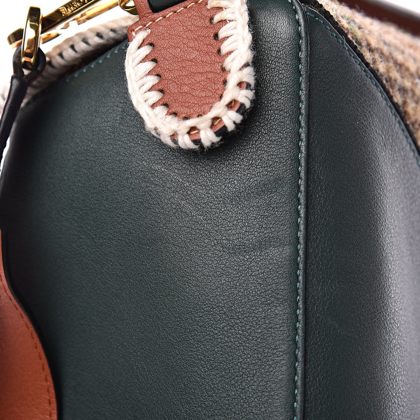 Tweed Calfskin Medium Puzzle Bag Emerald