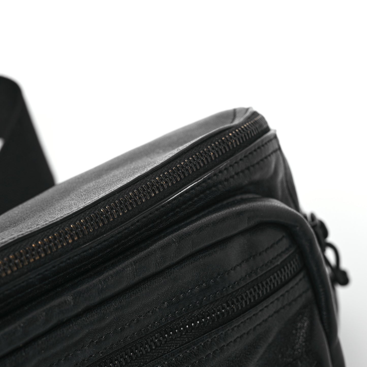 Lambskin Logo Ripstop Body Belt Bag Black