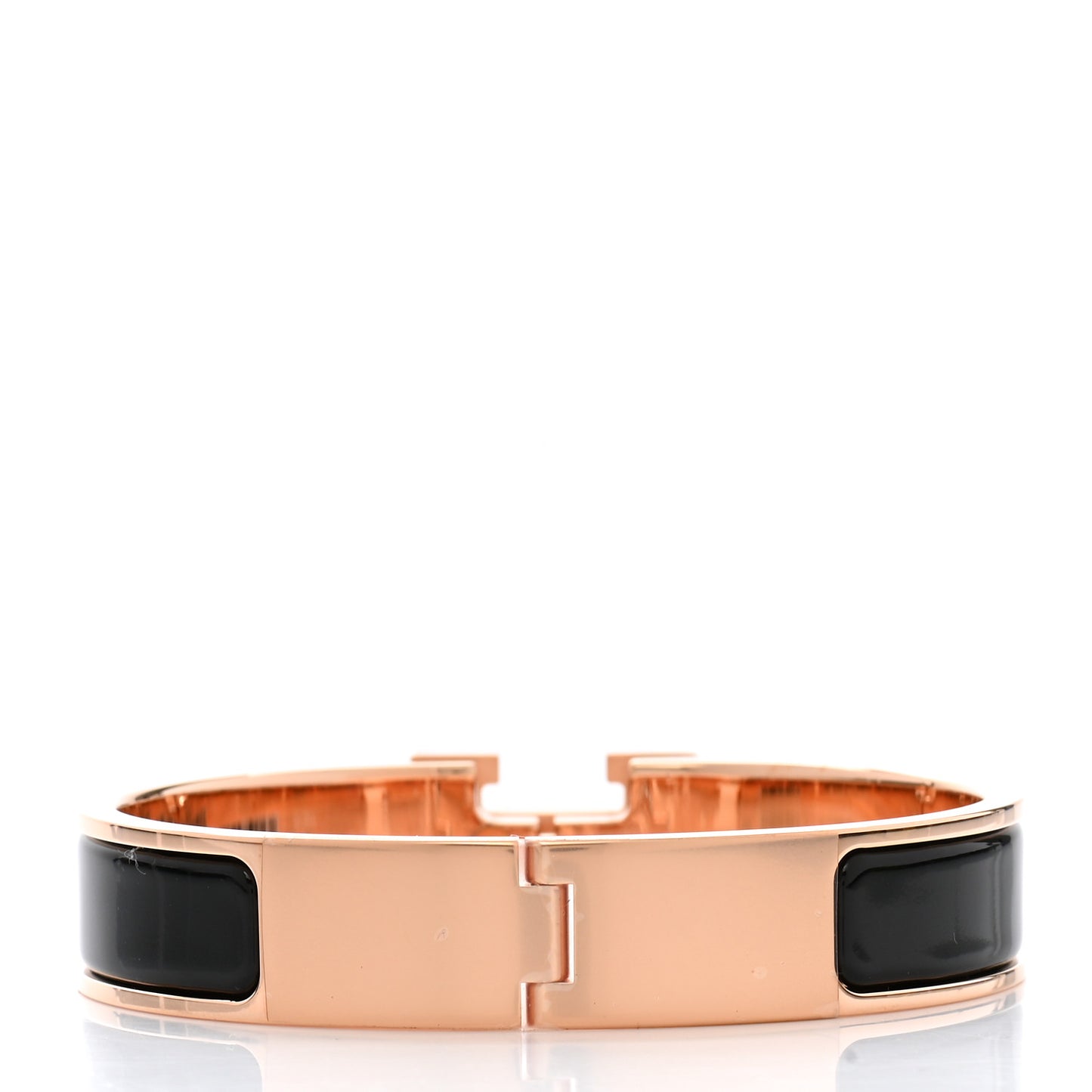 Enamel Narrow Clic Clac H Bracelet PM Black