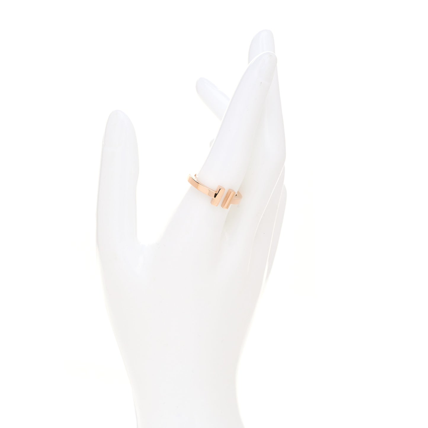 18K Rose Gold T Square Ring 57 8
