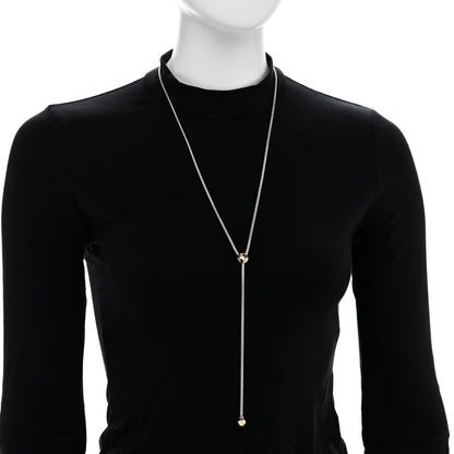 John Hardy Sterling Silver 18K Yellow Gold Classic Chain Hammered Y Necklace 2 of 4