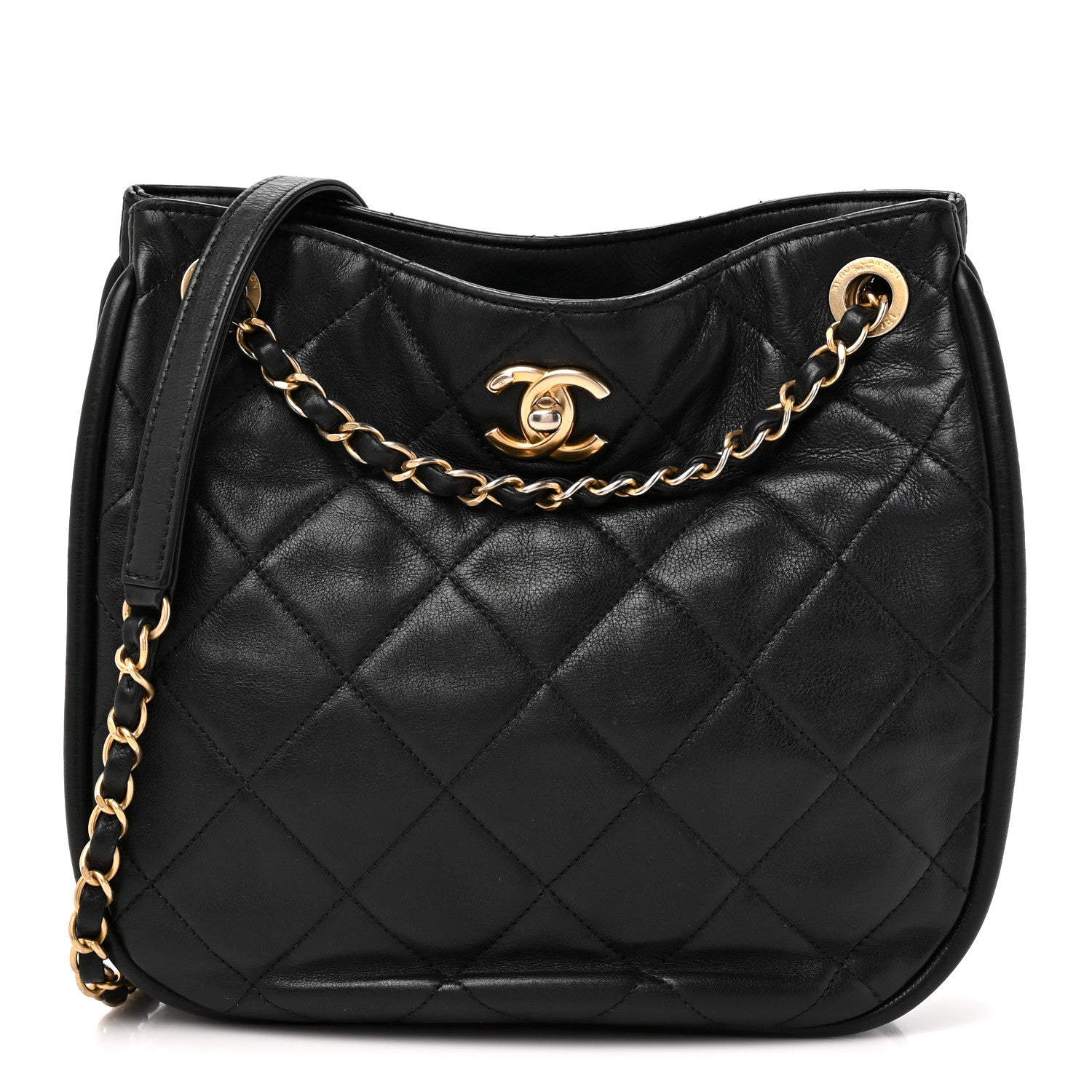 Chanel Shiny Lambskin Quilted Fashion Therapy Hobo Black 1 of 9