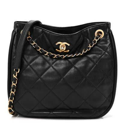 Chanel Shiny Lambskin Quilted Fashion Therapy Hobo Black 1 of 9