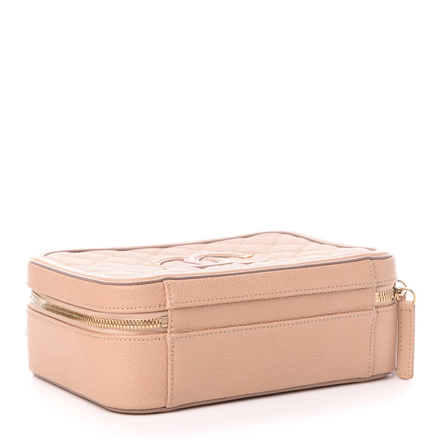 Chanel Caviar Quilted Medium CC Filigree Vanity Case Beige 4 of 11