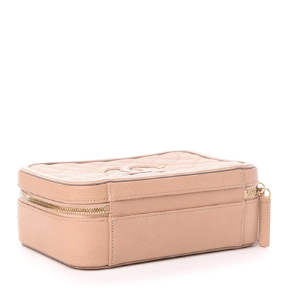 Chanel Caviar Quilted Medium CC Filigree Vanity Case Beige 4 of 11