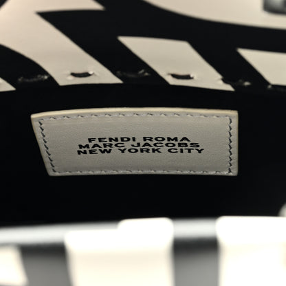 Fendi X MARC JACOBS Vitello King Plexiglass Logo Print Mini Fendi Sunshine Shopper Tote Black White 6 of 9
