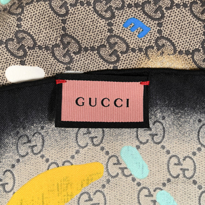 Gucci Silk Twill GG Monogram Life is Gucci Square Scarf Multicolor 3 of 4