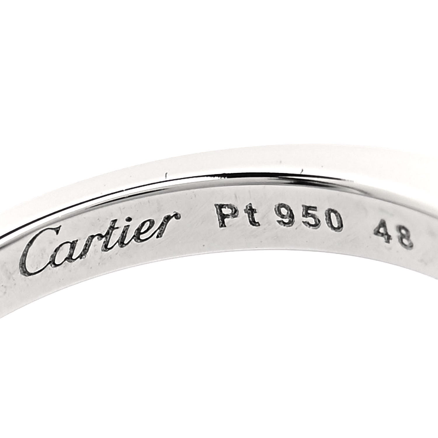 Cartier Platinum Diamond .22ct D'Amour Solitaire Engagement Ring 48 4.5 3 of 5