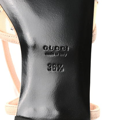 Gucci Suede Mesh Crystal GG Monogram Slingback Ballet Flats 36.5 Light Powder Skin Rose 7 of 9