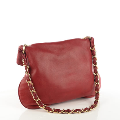 Chanel Lambskin Coco Ball Fold Over Bag Dark Red 3 of 8