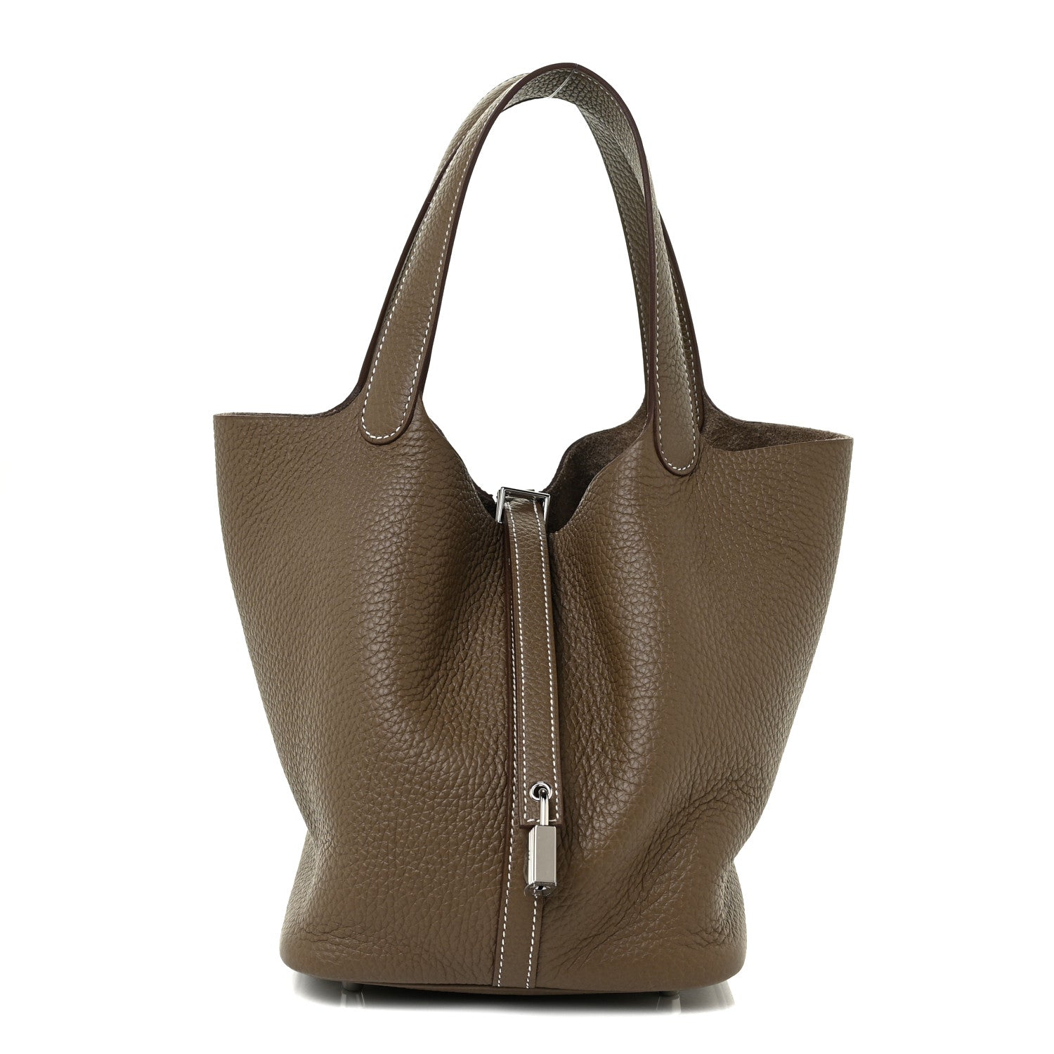 Hermes Taurillon Clemence Picotin Lock 22 MM Etoupe 1 of 9