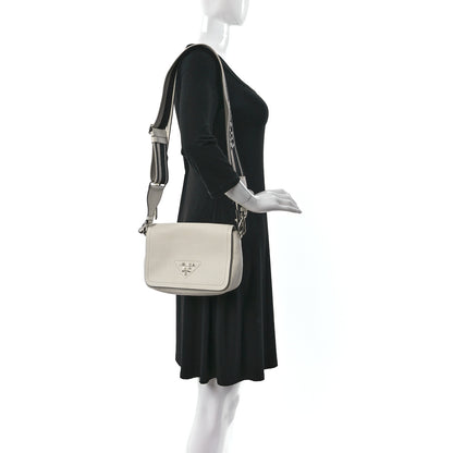 Prada Vitello Daino Soft Flap Crossbody White 2 of 8