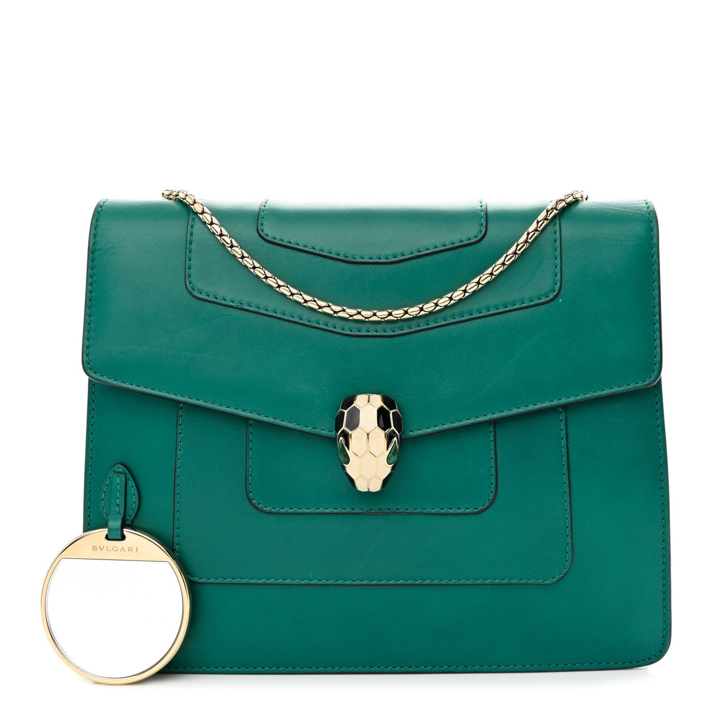 Calfskin Small Serpenti Forever Snake Strap Crossbody Bag Emerald Green
