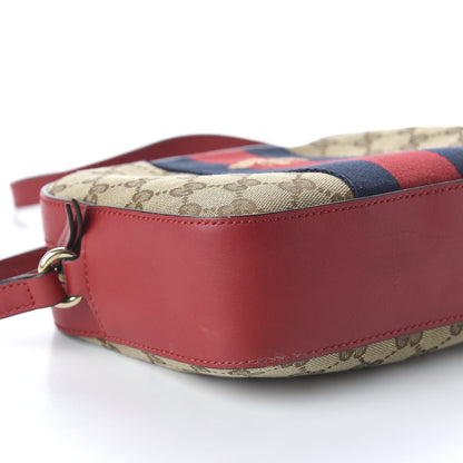 Gucci Monogram GG Supreme Web Small Webby Bee Shoulder Red 6 of 10