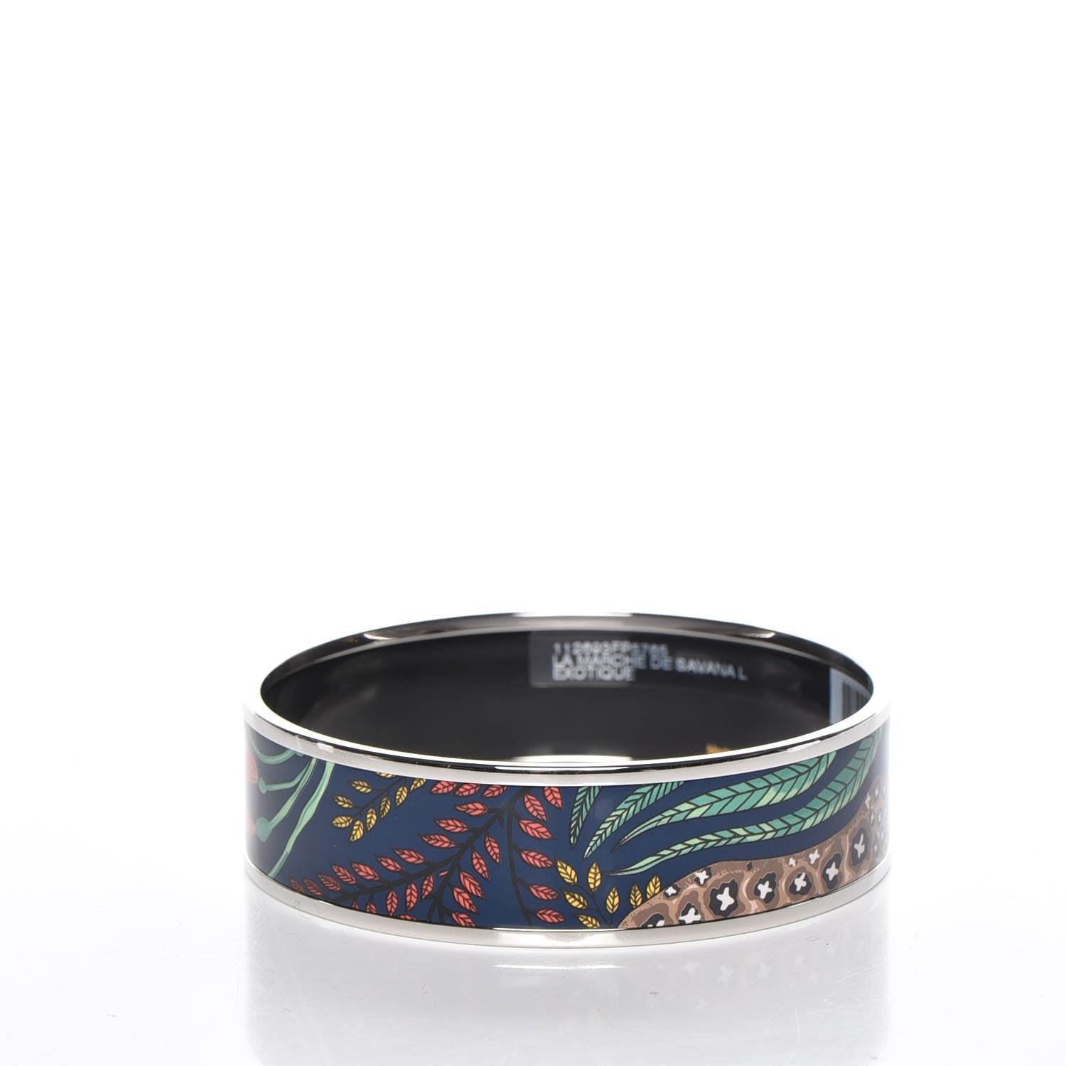 Hermes Enamel Printed Wide Le Marche de Savana Bracelet 85 Exotique 4 of 7