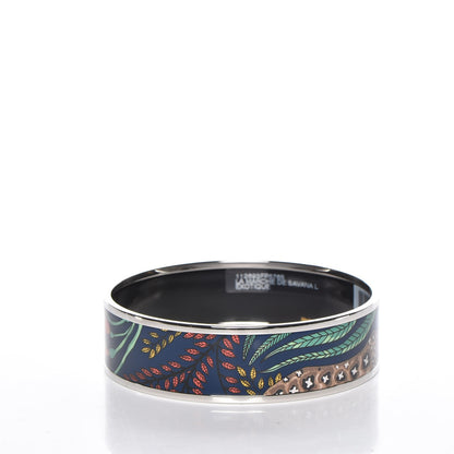 Hermes Enamel Printed Wide Le Marche de Savana Bracelet 85 Exotique 4 of 7