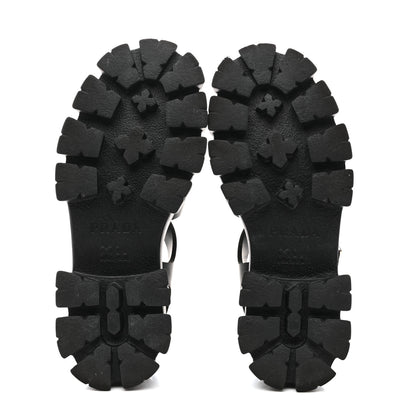 Prada Foam Rubber Triangle Logo Monolith 55mm Cage Sandals 37 Black 6 of 12