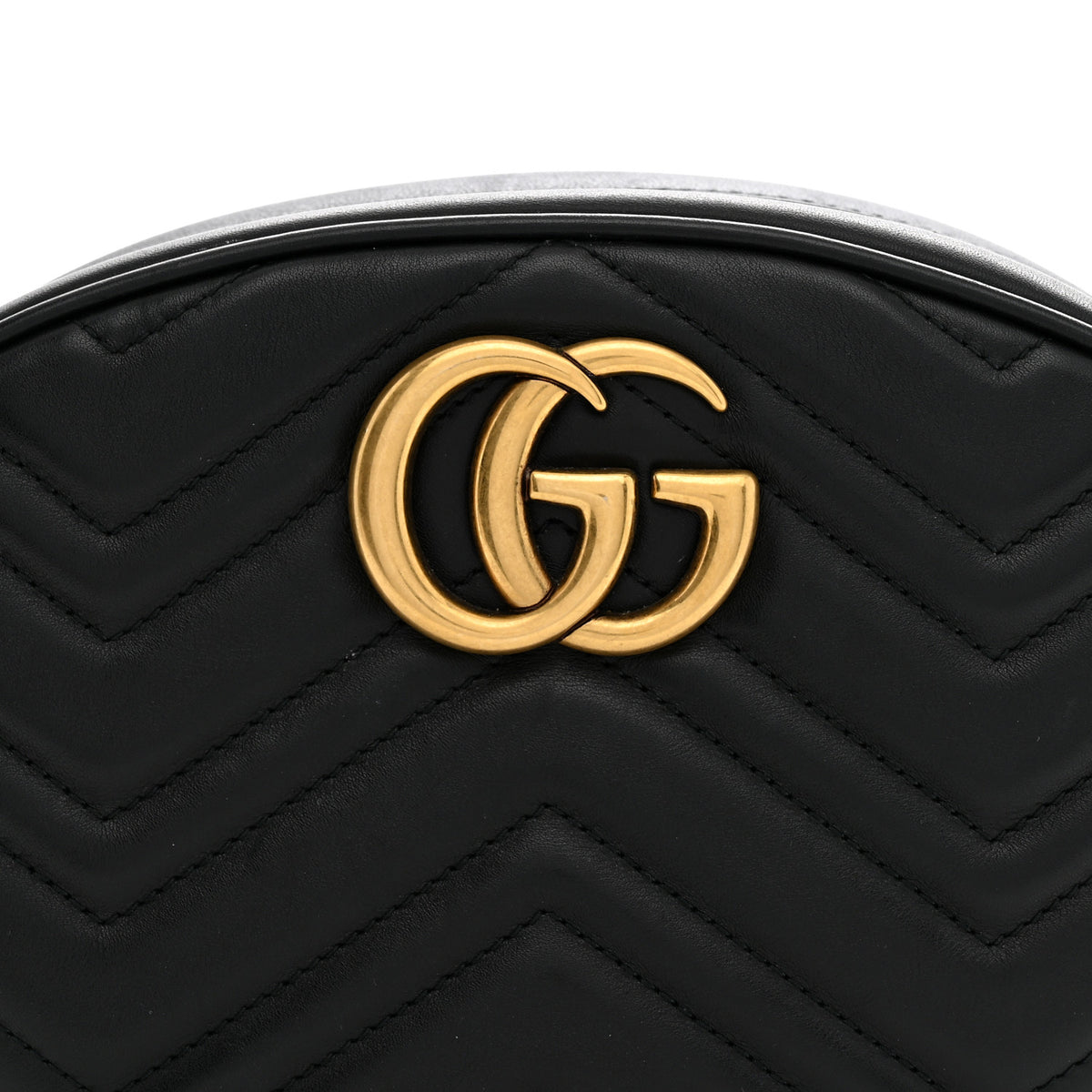 Gucci Calfskin Matelasse GG Marmont Belt Bag 85 34 Black 8 of 13