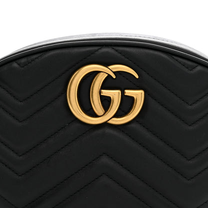 Gucci Calfskin Matelasse GG Marmont Belt Bag 85 34 Black 8 of 13