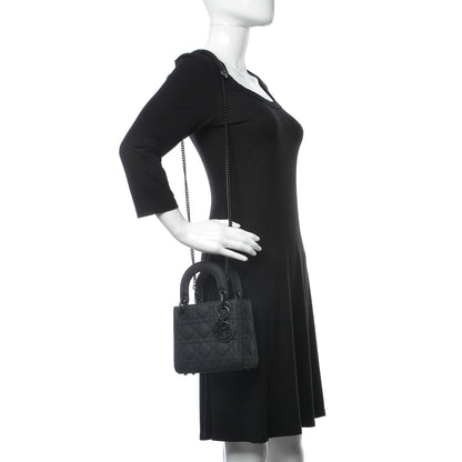 Christian Dior Ultra Matte Calfskin Cannage Mini Lady Dior Black 2 of 8