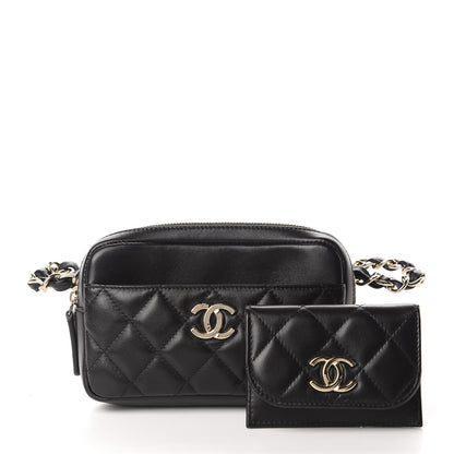 Chanel Lambskin Quilted Waist Bag Black 2 of 12