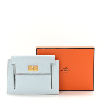 Hermes Chevre Mysore Kelly Pocket Compact Wallet Bleu Brume 8 of 8