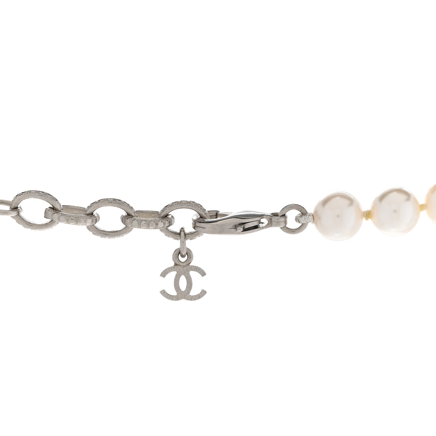 Pearl CC Short Necklace Silver