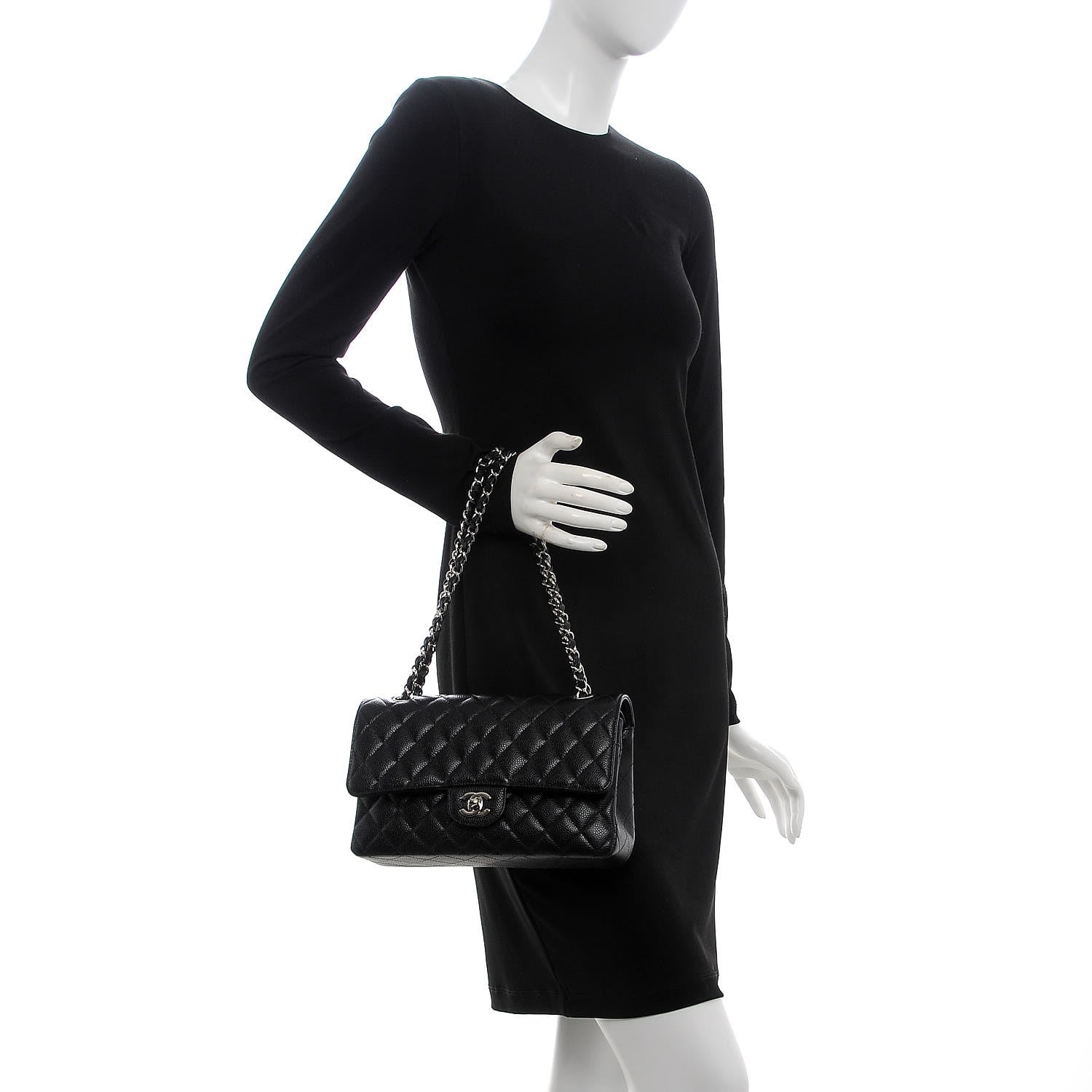 Chanel Caviar Quilted Medium Double Flap Black 3 of 9