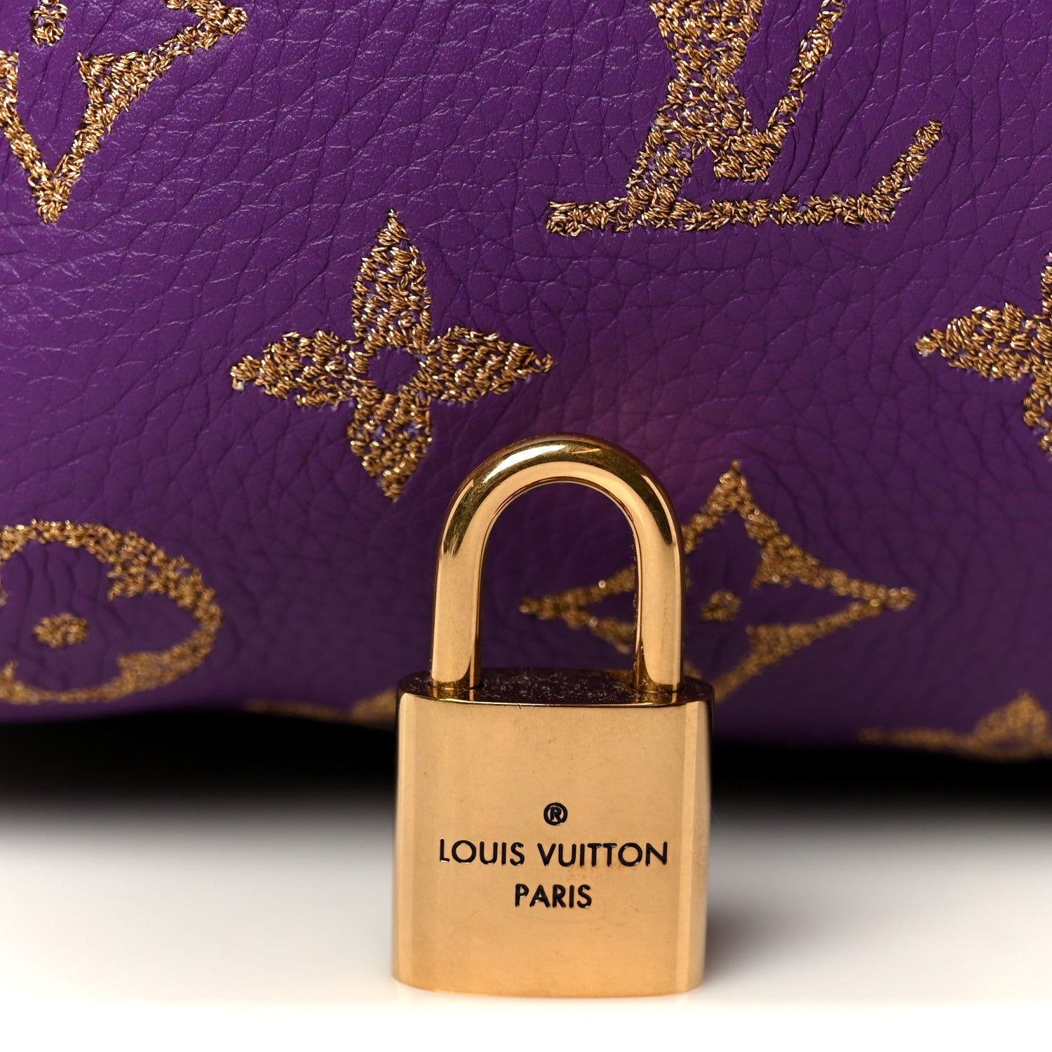Louis Vuitton Calfskin Embroidered Monogram Speedy P9 Bandouliere 30 Golden Lotus Purple 12 of 17