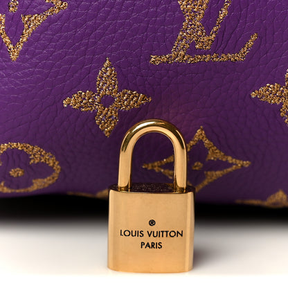 Louis Vuitton Calfskin Embroidered Monogram Speedy P9 Bandouliere 30 Golden Lotus Purple 12 of 17