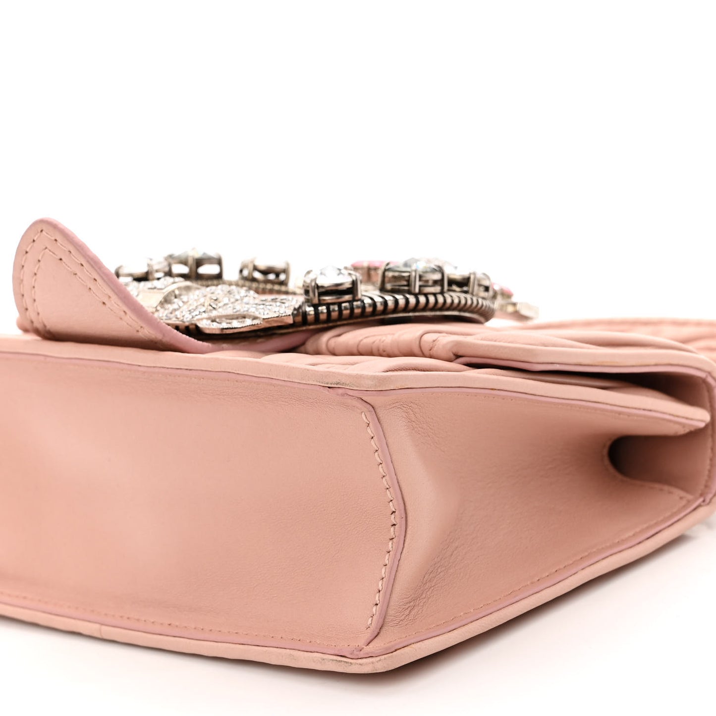 Nappa Matelasse Crystal Embellished Lady Shoulder Bag Orchidea