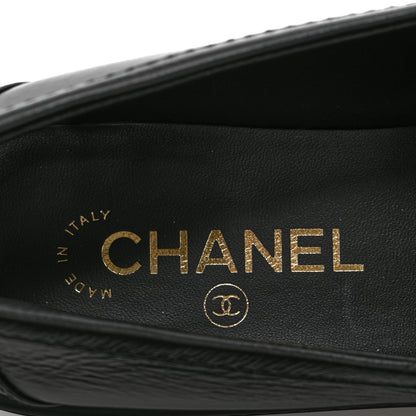 Chanel Crumpled Lambskin Quilted CC Turnlock Loafers 40.5 Black 6 of 9
