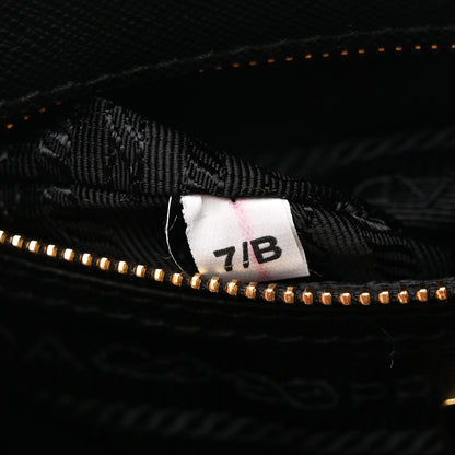 Prada Jacquard Saffiano Triangolo Symbole Embroidered Mini Galleria Double Zip Tote Black Corda 7 of 10