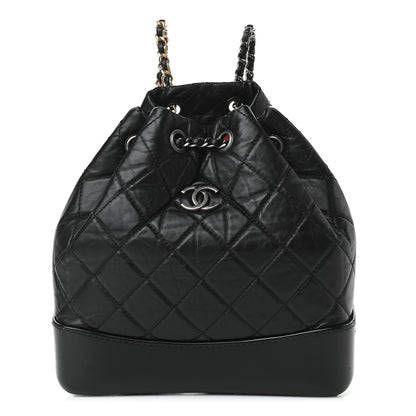 Chanel Aged Calfskin Quilted Small Gabrielle Backpack Black 1 of 10