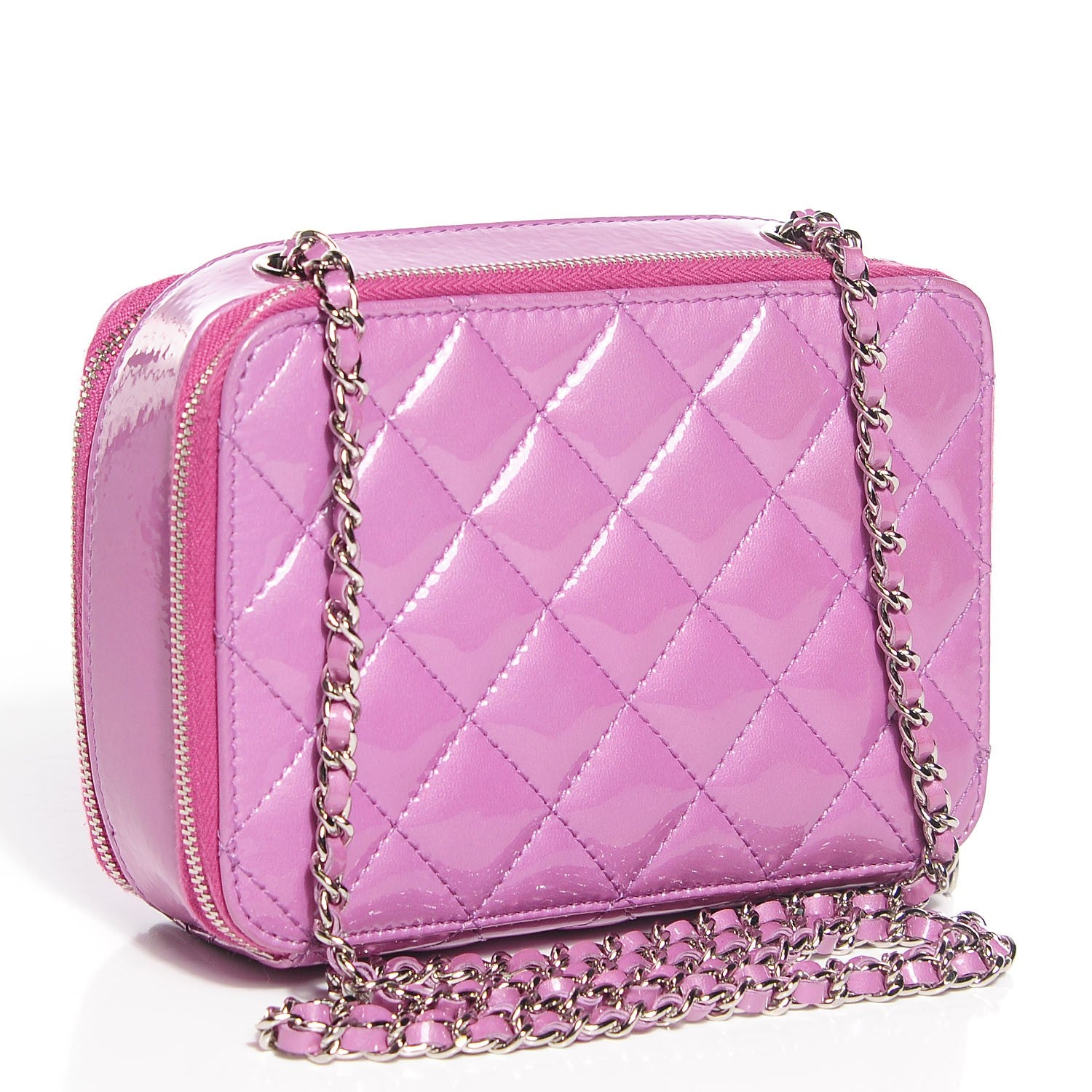 Chanel Patent Quilted Small Pocket Box Camera Case Purple 3 of 7